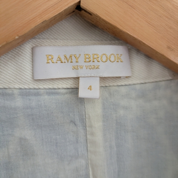 Ramy Brooke Shannon Blue Eyelet Floral Mini Shirt Dress Size - Picture 5 of 10